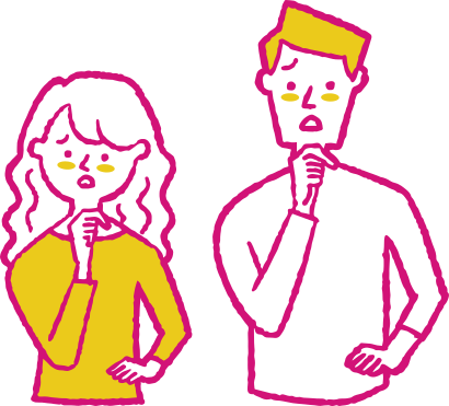 悩んでいる様子