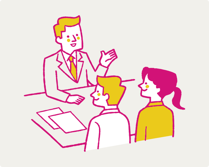 専属サポーターが丁寧に説明している様子